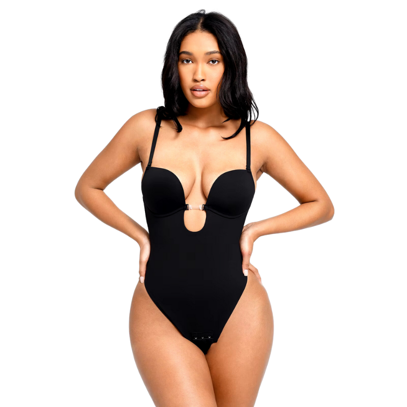 Plunge Shapewear Thong Bodysuit